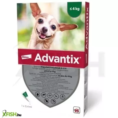 Advantix spot on 4 kg alatti kutyáknak AUV 4 x 0,4 ml