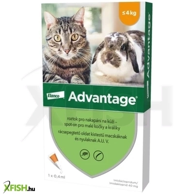 Advantage Rácsepegteto Oldat kistestu Macskáknak És Nyulaknak 1x4ml