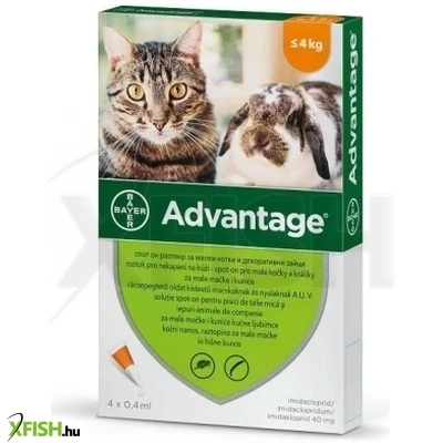 Advantage Rácsepegteto Oldat Kistestu Macskáknak És Nyulaknak 4x4ml