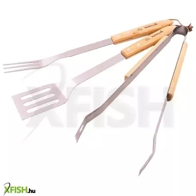 Barbecook bc-acc-7094 rozsdamentes acél grill készlet, 100% fsc, fa nyél
