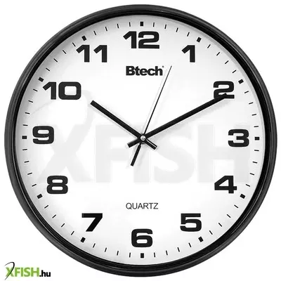 Btech bh-100 falióra, 33 cm átmérő, fehér számlap, fekete keret, műanyag