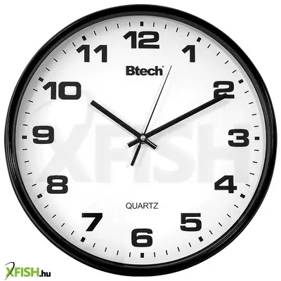 Btech bh-80 falióra, 20 cm átmérő, fehér számlap, fekete keret, műanyag