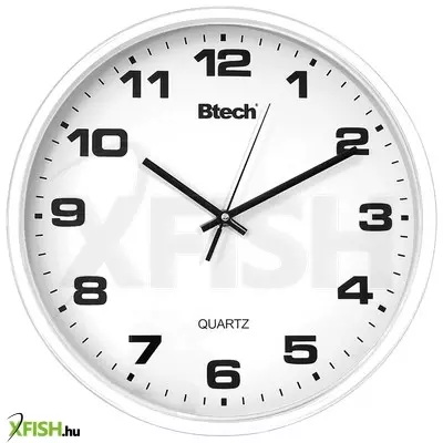 Btech bh-90 falióra, 20 cm átmérő, fehér számlap, fehér keret, műanyag
