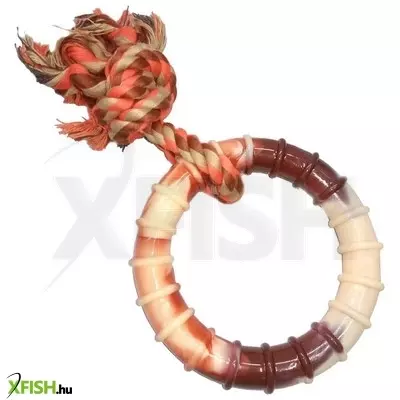 bps buenapet bps kutyajáték - bordás gumikarika rágókötéllel 25cm