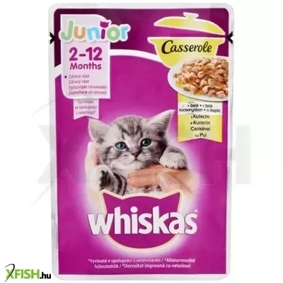 Whiskas alutasak csirke junior casserole 85g, 28 db/csomag