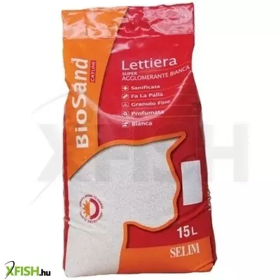 Macskaalom Biosand fehér, illatos, szuper csomósodó, bentonit 15l
