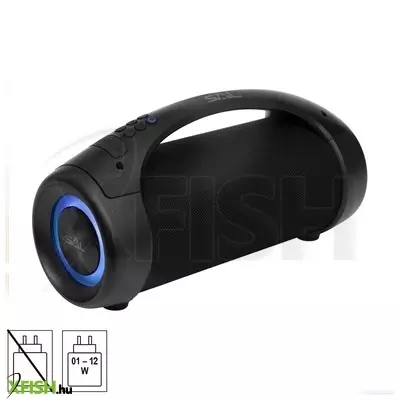 Sal bt 5000 hordozható bluetooth kihangosító, 2 X 25 w, sztereó boombox, FM rádió, usb, microsd, beépített mikrofon, rgb led, ~30 óra üzemidő
