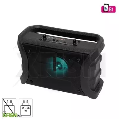 Sal btworky munka és szabadidő hangszóró, 8 w, FM rádió, bt tws, usb/microsd, aux, rgb led, usb-c töltőkábel, ~20 H üzemidő