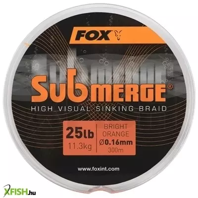 Fox Sub bright orange sink braid Fonott pergető zsinór 300m 0.16mm