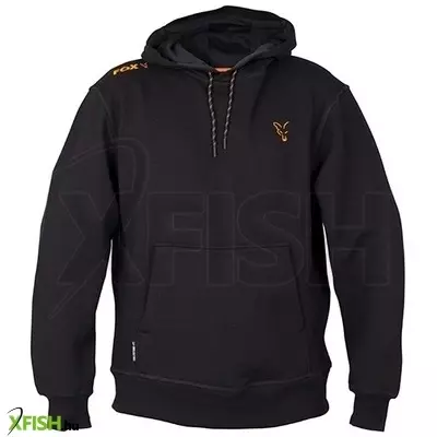 Fox collection Black / Orange hoodie Fekete kapucnis pulóver - M