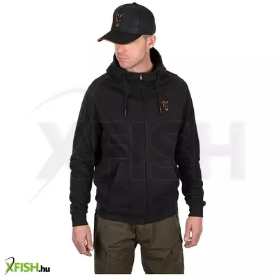 fox collection lw hoody kapucnis horgász pulóver fekete xl