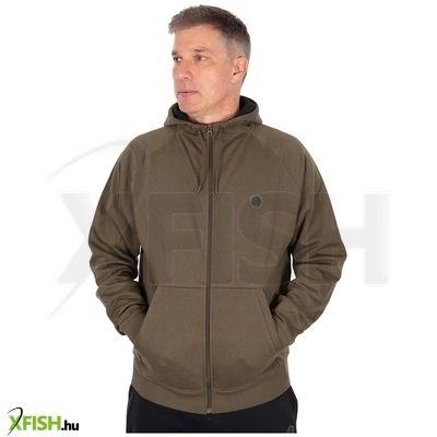 Fox Collection Zipped Hoody Horgász Pulóver Zöld Xxl