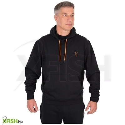 Fox Classic Hoody Horgász Pulóver Fekete Narancs Xl
