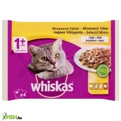 whiskas alutasak 4-pack baromfi válogatás aszpikban  4x85g multipack, 1 db/csomag