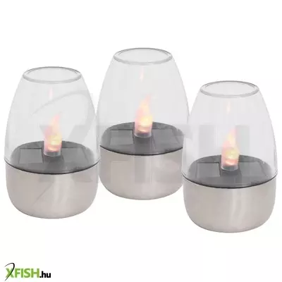 Home cds 93 szolár mécses, fém / műanyag, narancssárga led, napelem, akkumulátoros