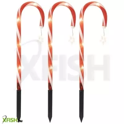 Dekorációs termékek home cdy3led világító cukorbot szett, kül- és beltéri kivitel, 3 db cukorbot vezetékkel összekötve, cukorbotonként 5 db melegfehér LED