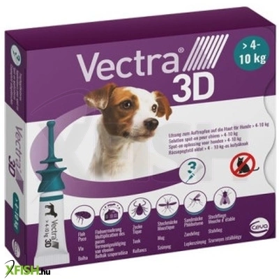 Vectra 3d Rácsepegtető Oldat Kistestű Kutyáknak S (4-10kg) 3db/csomag
