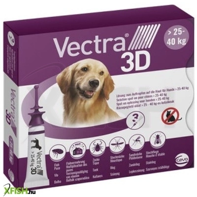 Vectra 3d Rácsepegtető Oldat Nagytestű Kutyáknak L (25-40kg) 3db/csomag