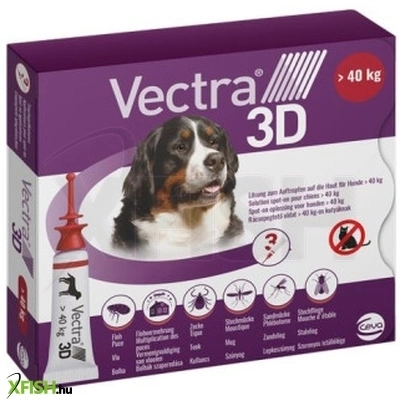 Vectra 3d Rácsepegtető Oldat Óriás Testű Kutyáknak XL (40-66kg) 3db/csomag