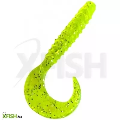 Czero Finchy Twister Single Tail Worm glitter green Műcsali Zöld Csillám 6cm 20 db/csomag