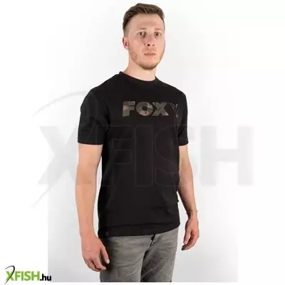 Fox Black / Camo Print T Póló - Xl