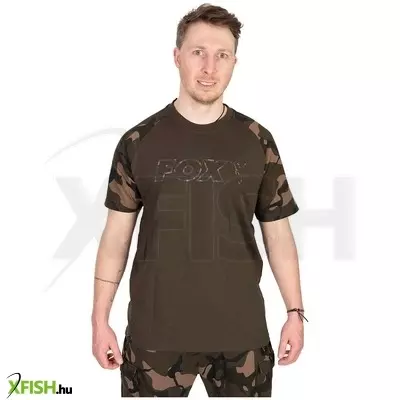 Fox Khaki Camo Outline Horgász Póló Xl