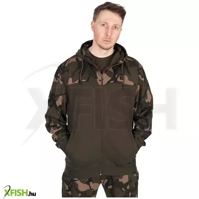 Fox Lw Khaki Camo Split Zip Hoody Horgász Pulóver S