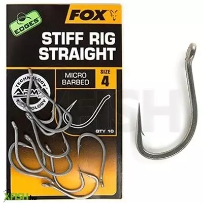 Fox Edges™ Stiff Rig Straight Horog (6-Os)