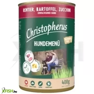 Christopherus dog konzerv menü rénszarvas, burgonya, cukkini 400g, 6 db/csomag
