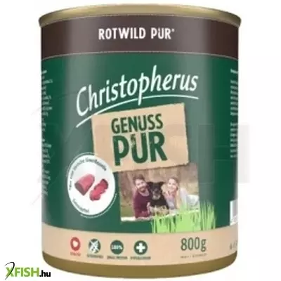 Christopherus dog konzerv pure vadhús 800g, 6 db/csomag