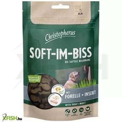 Christopherus Dog Jutalomfalat Grain Free Soft-Im-Biss Pisztráng és rovar 125g