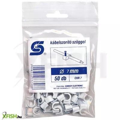 use home chr 7 kábelbilincs szöggel, 7mm, 50 db, kerek vezetékhez