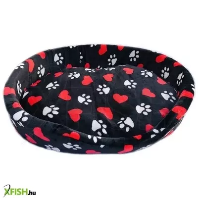 Cilicili kisállat fekhely szív-mancs fekete (ci33) - 70x55x15cm