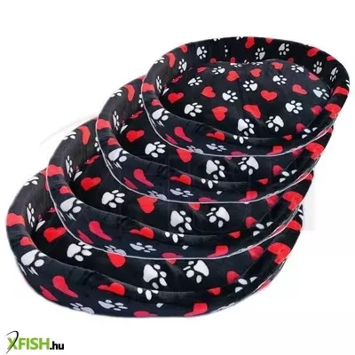 Cilicili kisállat fekhely szív-mancs fekete (ci33) - 4 méretes szett