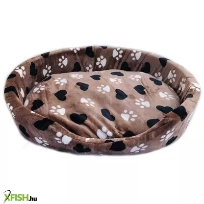 Cilicili kisállat fekhely szív-mancs barna (ci36) - 50x40x15cm
