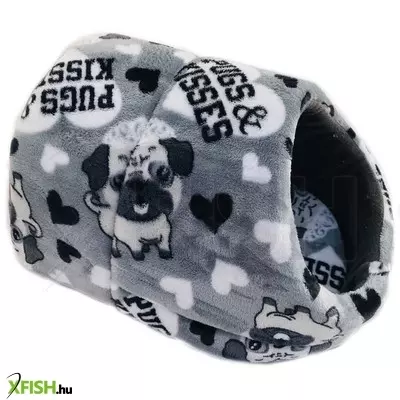 Cilicili habszivacs kisállat odú mopsz szíves szürke (ci64) - 50x40x35cm