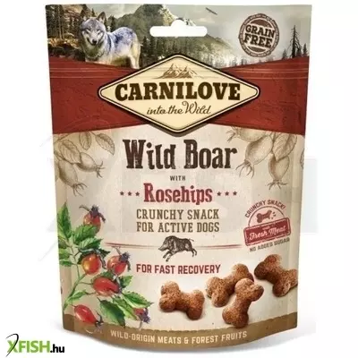 Carnilove Dog Crunchy Snack Wild Boar & Rosehips- Vaddisznó Hússal és Csipkebogyóval 200g