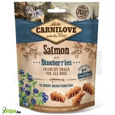 carnilove dog crunchy snack salmon & blueberries- lazac hússal és áfonyával 200g