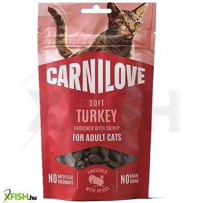 carnilove cat soft snack jutalomfalat macskának pulykával és macskamentával 50g
