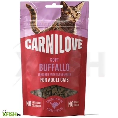 carnilove cat soft snack jutalomfalat macskának bivalyhússal és áfonyával 50g