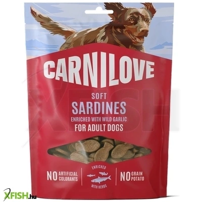 carnilove dog soft snack jutalomfalat kutyáknak szardínia medvehagyma 200g