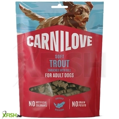 carnilove dog soft snack jutalomfalat kutyának pisztráng kapor 200g
