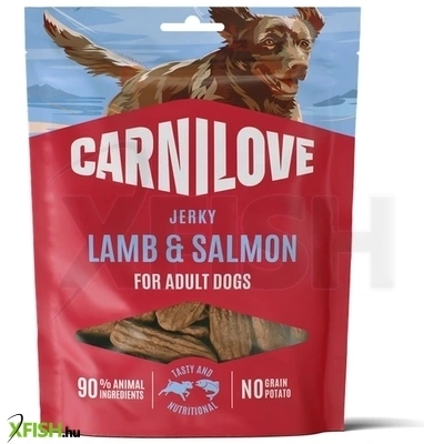 carnilove dog jerky jutalomfalat kutyának bárány és lazac 100g