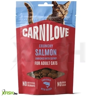 carnilove cat crunchy snack jutalomfalat macskának lazaccal és macskamentával 50g