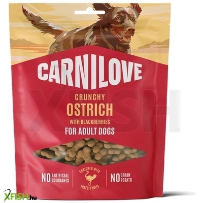 carnilove dog crunchy snack jutalomfalat kutyának strucc szederrel 200g