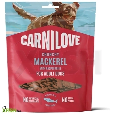 carnilove dog crunchy snack jutalomfalat kutyának makréla málnával 200g