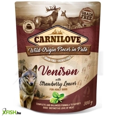 Carnilove Dog Tasakos Paté Venison With Strawberry Leaves Szarvas Eperlevéllel 12x300g