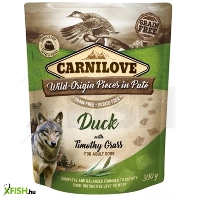 Carnilove Dog Tasakos Paté Duck With Timothy Grass Kacsa Mezei Komócsinnal 12x300g