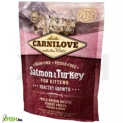 Carnilove Cat Kitten Salmon & Turkey – Healthy Growth - Lazac és Pulyka Hússal 400g