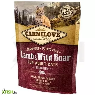 Carnilove Cat Adult Lamb & Wild Boar Sterilised- Bárány & vaddisznó Hússal 400g